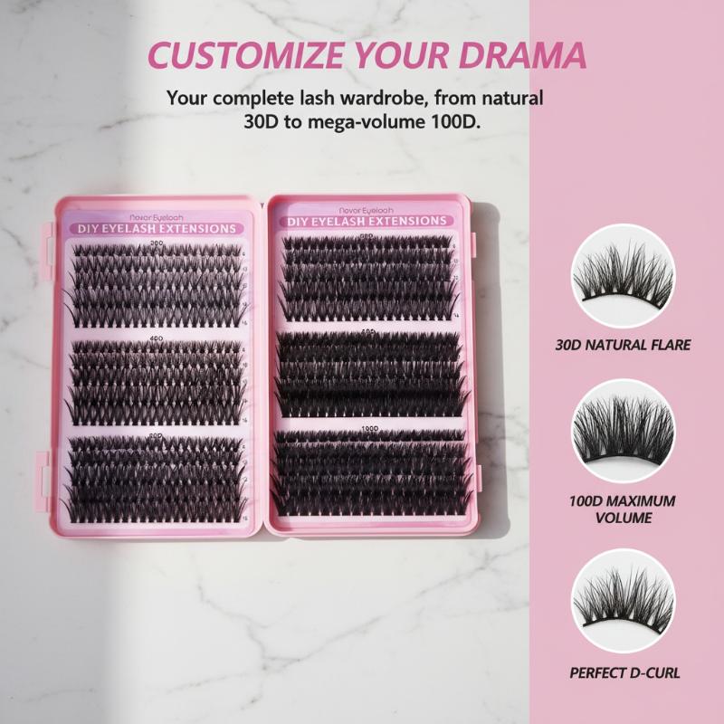 Eyelash Extension Kits - 30D 100D 클러스터 속눈썹 내추럴 D컬