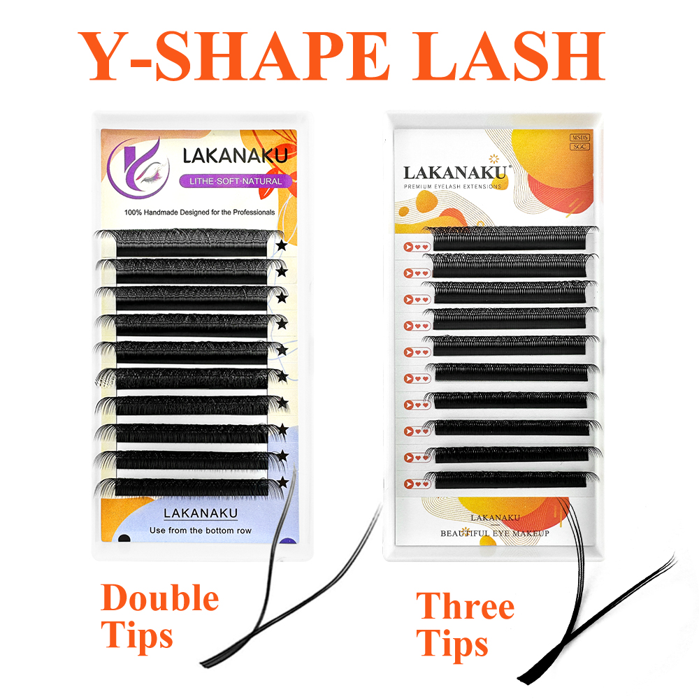 Eyelash Extension Y Shape - LAKANAKU Y 속눈썹 확장 섬모 및