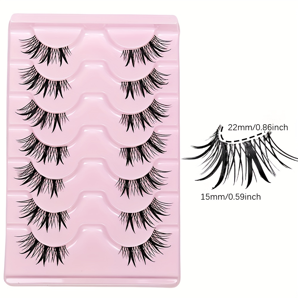 7쌍 하프 아이 인조 속눈썹 웨트 인조 속눈썹 만화 속 - Eyelash Extension Japan 리뷰 및 가격
