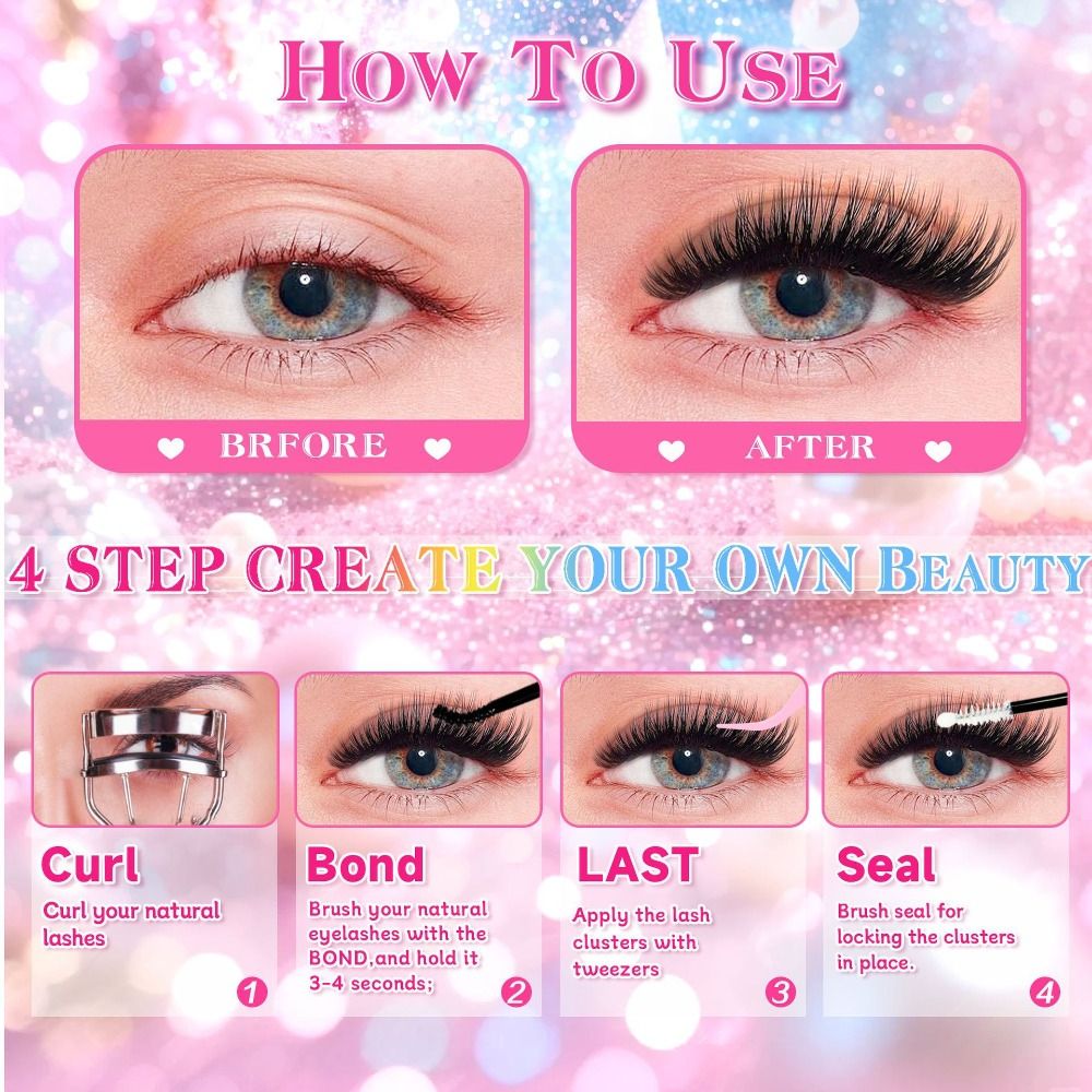 내추럴 룩 인조 속눈썹 위스피 스타일 본드 앤 씰 DI - Eyelash Extension Kits 리뷰 및 가격