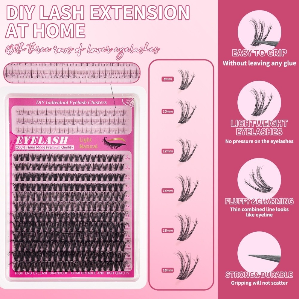 8-18mm 길이의 자연스러운 속눈썹, 가벼운 스타일  - Eyelash Extension Kits 리뷰 및 가격